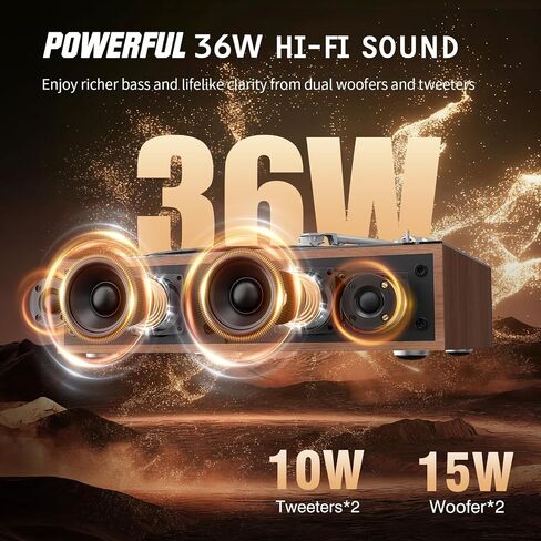 1 BY ONE Fully Automatic Record Player, All-in-One Vinyl Turntable | Automatic Repeat Function, Remote Control, Built in Speakers& DSP, Phono Preamp, AT-3600L Cartridge, Belt Drive 2-Speeds in Saudi Arabia