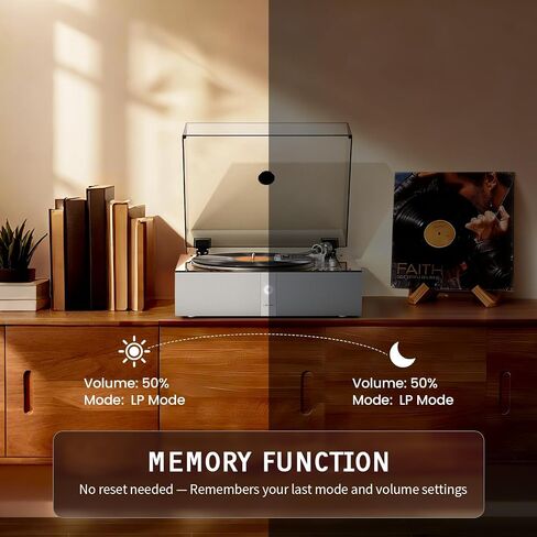 1 BY ONE Fully Automatic Record Player, All-in-One Vinyl Turntable | Automatic Repeat Function, Remote Control, Built in Speakers& DSP, Phono Preamp, AT-3600L Cartridge, Belt Drive 2-Speeds in Saudi Arabia