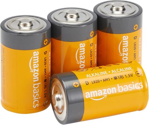 Amazon Basics 12-Pack D Cell Alkaline Batteries, 1.5 Volt, 5-Year Shelf Life, Long-Lasting Power, Reliable for Clocks and Emergency Use in Kuwait