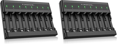 POWEROWL AA AAA Battery Charger 8 Bay, Independent Slot, USB Fast Charging for Ni-MH Ni-CD Rechargeable Batteries in Saudi Arabia