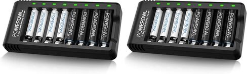 POWEROWL Rechargeable AA and AAA Batteries with Fast Charger, High Capacity NiMH - 4 x 2800mAh AA & 4 x 1000mAh AAA in Saudi Arabia