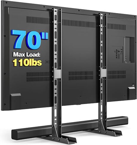 Rfiver Universal TV Stand Mount for 20-70 inch Flat Curved TVs | Height Adjustable Tabletop TV Stand, Replacement TV Feet with Cable Management, Holds 110 lbs, Max VESA 800x600mm in Saudi Arabia