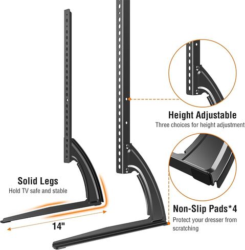 ELIVED Universal Table Top TV Stand for Most 27-55 Inch Flat/Curved TVs | TV Base Height Adjustable Legs Stand, Replacement TV Feet Holds up to 88lbs, Max VESA 800x400mm in Kuwait