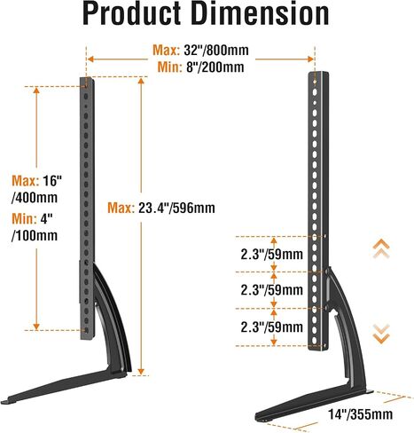 ELIVED Universal Table Top TV Stand for Most 27-55 Inch Flat/Curved TVs | TV Base Height Adjustable Legs Stand, Replacement TV Feet Holds up to 88lbs, Max VESA 800x400mm in Kuwait