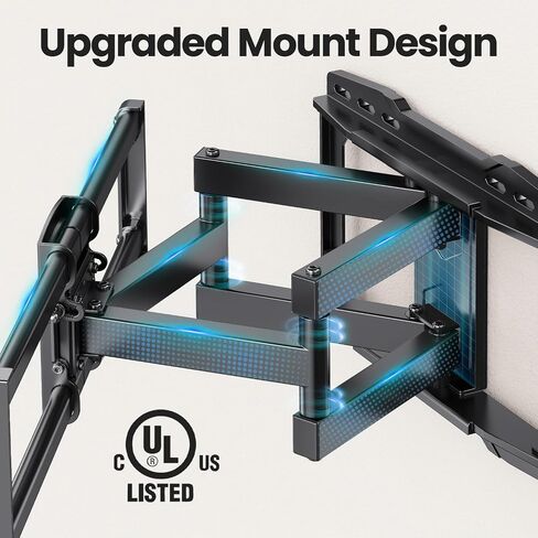 Full Motion TV Wall Mount 24 inch Studs for Most 42-86 Inch TVs, Adjustable TV Wall Mount Swivel and Tilt, Loading 110 LBS, Max VESA 600x400mm, Fits 16", 18", 24" Studs in Kuwait