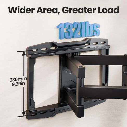 Full Motion TV Wall Mount 24 inch Studs for Most 42-86 Inch TVs, Adjustable TV Wall Mount Swivel and Tilt, Loading 110 LBS, Max VESA 600x400mm, Fits 16", 18", 24" Studs in Kuwait