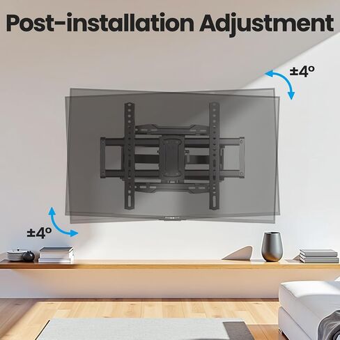 Full Motion TV Wall Mount 24 inch Studs for Most 42-86 Inch TVs, Adjustable TV Wall Mount Swivel and Tilt, Loading 110 LBS, Max VESA 600x400mm, Fits 16", 18", 24" Studs in Kuwait