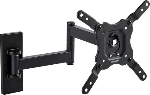 Amazon Basics Full Motion Articulating TV Wall Mount, with Swivel and Tilt, for 26" to 55" TVs and Flat Panels up to 80 Lbs, VESA Compatible, Single Stud, Black in Kuwait