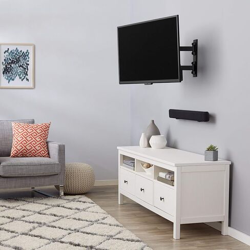 Amazon Basics Full Motion Articulating TV Wall Mount, with Swivel and Tilt, for 26" to 55" TVs and Flat Panels up to 80 Lbs, VESA Compatible, Single Stud, Black in Kuwait