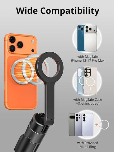 69" Magnetic Phone Tripod for iPhone w/Remote Control UPT-01M | For iPhone 12-17 & Android, 360° Rotation, Compatible w/ MagSafe, Magnetic Ring Attached,Video Recording & Vlogging in Saudi Arabia