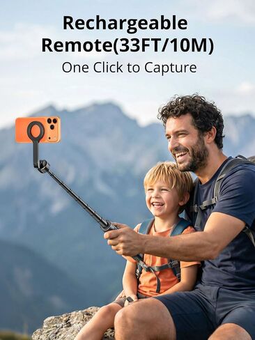 69" Magnetic Phone Tripod for iPhone w/Remote Control UPT-01M | For iPhone 12-17 & Android, 360° Rotation, Compatible w/ MagSafe, Magnetic Ring Attached,Video Recording & Vlogging in Saudi Arabia