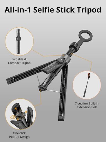 69" Magnetic Phone Tripod for iPhone w/Remote Control UPT-01M | For iPhone 12-17 & Android, 360° Rotation, Compatible w/ MagSafe, Magnetic Ring Attached,Video Recording & Vlogging in Saudi Arabia