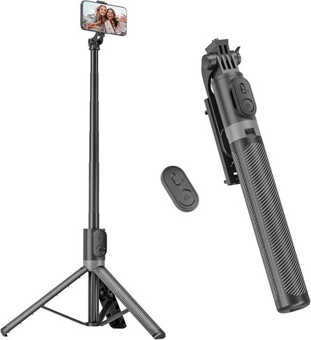 71" Phone Tripod & Selfie Stick, Portable All in One Extendable Cell Phone Tripod Stand, with Wireless Remote Control for iPhone/Samsung/Android/Camera in Saudi Arabia