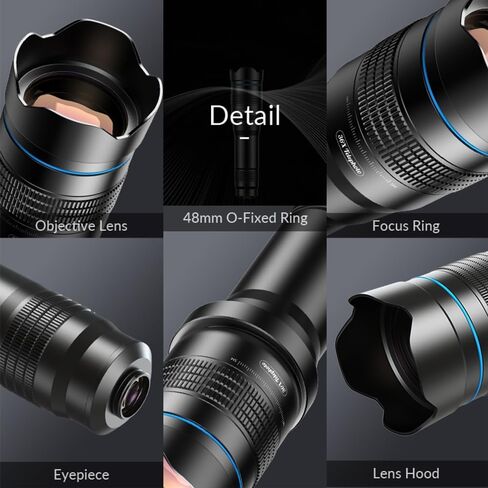عدسة APEXEL 36X Telephoto مع حامل ثلاثي القوائم - عدسة كاميرا Pro Telephoto | لأجهزة iPhone وSamsung وPixel والمزيد - يلتقط التكبير البصري المباني البعيدة والجبال والحياة البرية بتفاصيل واضحة in Kuwait