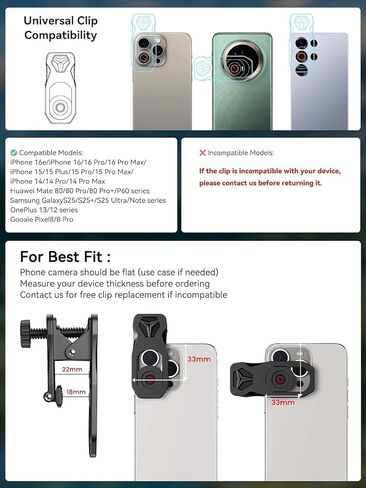 MIAO LAB 28X HD Telephoto Lens for iPhone/Samsung/Android | High Power Telephoto Camera Lens, Universal Smartphone Compatibility in Saudi Arabia