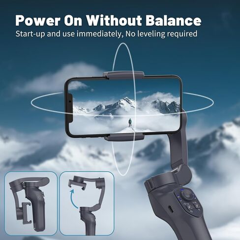 COMITOK L7C Pro, Gimbal stabilizer for iPhone, Phone Stabilizer for Video Recording with Face/Object Tracking, 3-Axis Gimbal for Android & iPhone 15 Pro Max, Foldable Phone Gimbal Vlog Recording in Saudi Arabia