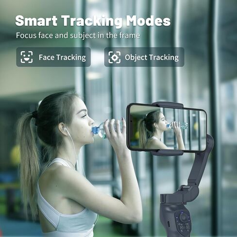 COMITOK L7C Pro, Gimbal stabilizer for iPhone, Phone Stabilizer for Video Recording with Face/Object Tracking, 3-Axis Gimbal for Android & iPhone 15 Pro Max, Foldable Phone Gimbal Vlog Recording in Saudi Arabia