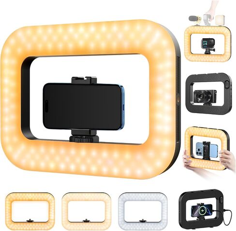 Cell Phone Light for Video Recording, Handheld Phone Stabilizer with Light, 8000mAh LED Selfie Phones Ring Light with Phones Holder, Smartphone Video Rig for Camera, Action Camera, Vlog, TikTok in Saudi Arabia