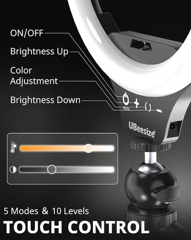 UBeesize 12" Desk Ring Light with Stand & Phone Holder - Adjustable Studio Light for Photography，Zoom Meetings, YouTube, TikTok, Live Streaming in Saudi Arabia