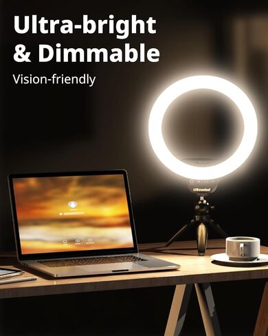 UBeesize 12" Desk Ring Light with Stand & Phone Holder - Adjustable Studio Light for Photography，Zoom Meetings, YouTube, TikTok, Live Streaming in Saudi Arabia