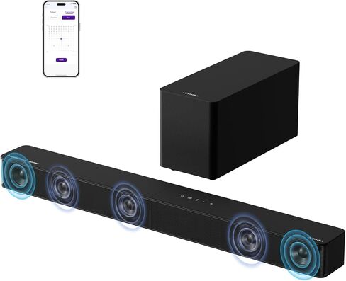 ULTIMEA 5.1CH Surround Sound Bar System with Dolby Atmos, Poseidon M60 | VoiceMX, BassMX, APP, 300W Soundbar for Smart TV, Surround Sound System for TV, with Subwoofer, Bluetooth 5.4 in Kuwait