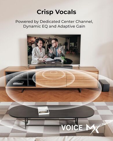ULTIMEA 5.1CH Surround Sound Bar System with Dolby Atmos, Poseidon M60 | VoiceMX, BassMX, APP, 300W Soundbar for Smart TV, Surround Sound System for TV, with Subwoofer, Bluetooth 5.4 in Kuwait