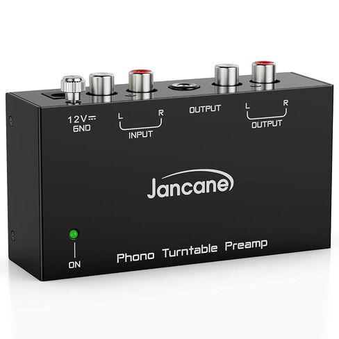 Phono Preamp for Turntable- Mini Electronic Audio Stereo Phonograph Preamplifier with RCA Input, RCA/TRS Output, Low Noise Operation, with 12 Volt DC Adapter in Saudi Arabia