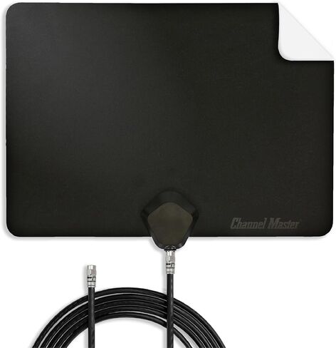 Channel Master FLATenna - Indoor Digital HDTV Antenna, 12' Coaxial Cable, Superior Reception Range & Signal Reliability, Supports 4K Smart TVs, OTA Broadcast & NextGen TV, Easy Install in Kuwait