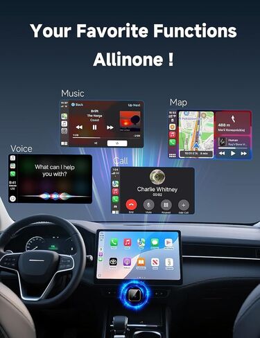 Aimoon 2026 Upgraded Wireless CarPlay Adapter for iPhone＆Android, Car Play Mini Wired to Wireless Adapter for CarPlay ＆Android Auto Plug and Play Stable Connection & No Latency for iPhone iOS 10+ in Saudi Arabia