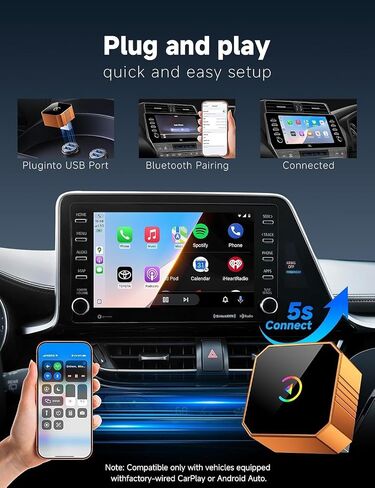 Aimoon 2026 Upgraded Wireless CarPlay Adapter for iPhone＆Android, Car Play Mini Wired to Wireless Adapter for CarPlay ＆Android Auto Plug and Play Stable Connection & No Latency for iPhone iOS 10+ in Saudi Arabia