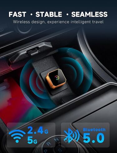 Aimoon 2026 Upgraded Wireless CarPlay Adapter for iPhone＆Android, Car Play Mini Wired to Wireless Adapter for CarPlay ＆Android Auto Plug and Play Stable Connection & No Latency for iPhone iOS 10+ in Saudi Arabia