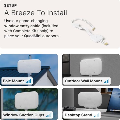DualMini: Low-Profile 2x2 MIMO Window Antenna Kit | Omnidirectional 4G/5G Routers & Hotspots | for Netgear M5 & M6, Verizon, AT&T | Homes and RVs | 10’ SMA Cable, TS9 Adapters, Window Entry in Saudi Arabia