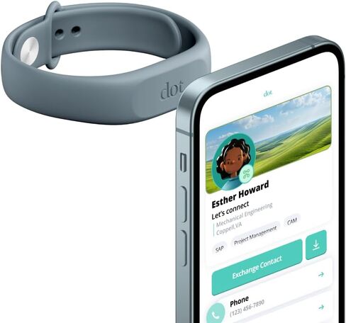 dot. Band - Digital Business Card Wristband - Tap Compatible with iPhone & Android (Black) in Kuwait