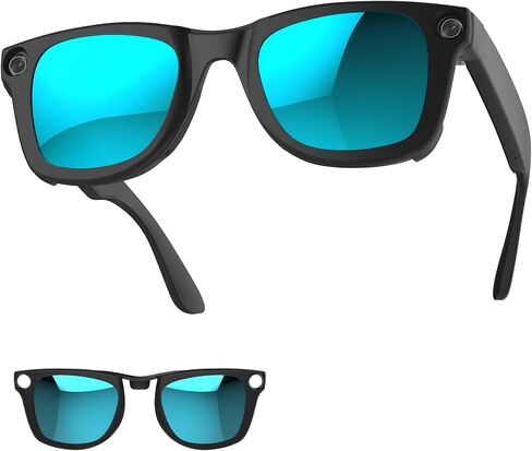 HiBloks Polarized Clip for Ray-Ban Meta Wayfarer RW4008/RW4012 Large 53-22 | Matte Black Frame Discoloration Clip-on for Rayban Meta Gen 2 Smart Glasses Accessories, Color Changing Clip (Blue) in Saudi Arabia