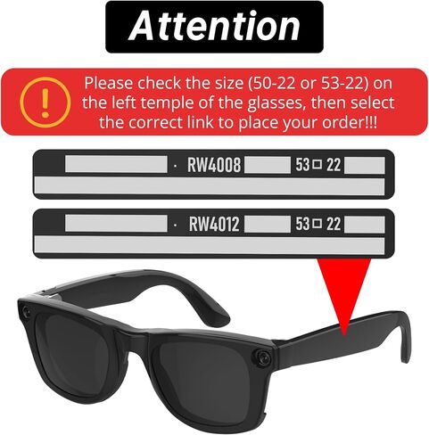 HiBloks Polarized Clip for Ray-Ban Meta Wayfarer RW4008/RW4012 Large 53-22 | Matte Black Frame Discoloration Clip-on for Rayban Meta Gen 2 Smart Glasses Accessories, Color Changing Clip (Blue) in Saudi Arabia