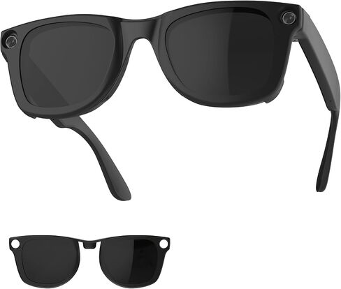 HiBloks Polarized Clip for Ray-Ban Meta Wayfarer RW4008/RW4012 Large 53-22 | Matte Black Frame Discoloration Clip-on for Rayban Meta Gen 2 Smart Glasses Accessories, Color Changing Clip (Blue) in Saudi Arabia
