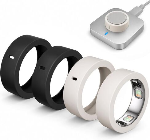 4 Pack Silicone Ring Cover Compatible with Oura Ring Gen 5 | Ultra-Thin Soft, Anti-Scratch Elastic Protective Case, Supports Charging with Cover on, Smart Ring Accessories for Gym Wear in Kuwait