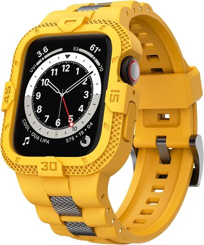 Bands Compatible with Apple Watch Band 45mm 44mm 42mm with Case Men | Shockproof & Rugged Sport Band for Apple Watch Series 9 8 7 SE3 SE2 SE 6 5 4 3 with Bumper Case Cover for Men, Army Green in Saudi Arabia