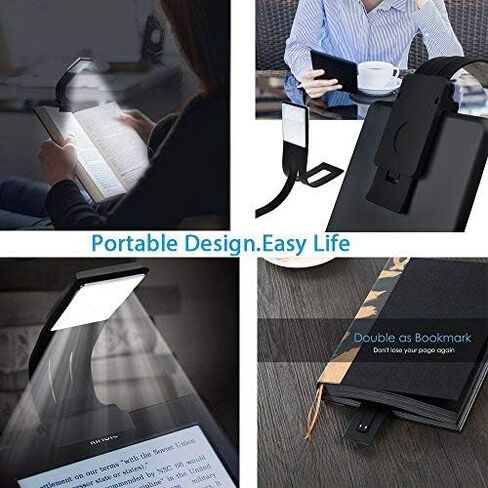 Book Light, LED Reading Lamp USB Rechargeable Flexible Night Light 4 Level Brightness 360°Adjustable Clip on Work/Desk/Bed Lights for Amazon Kindle/eBook Reader/Book/iPad in Saudi Arabia