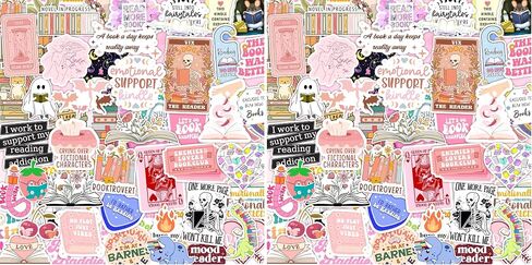100 PCS Book Stickers for Kindle, Bookish Sticker Pack for IPAD, Laptop, Ebook Readers Cute Booktok Vinyl Decals Water Bottle Girls Holographic Waterproof Smut Romance in Saudi Arabia
