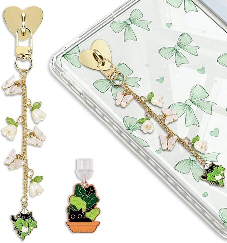 Mantveil E-Reader Charm Chain and Dust Plug Set, Gothic Skull Moth Bat Pendant Accessories for E-Reader, for Kindle, Dark Romance Gift in Saudi Arabia