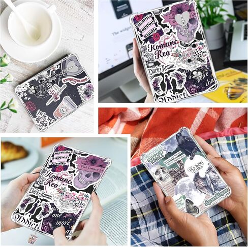 Mantveil 57PCS Dark Romance Charm Chains for Kindle Accessories Kit | Including 1 Charm Chain, 2 Dust Plug Charm Type C, 4 Cardstock Insert and 50 Stickers, Compatible for Kindle/E-Reader/Phone in Saudi Arabia