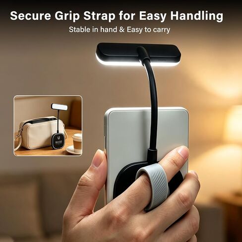 Magnetic Rechargeable Reading Light for Xteink x4 e-Book Reader | Portable Magnetic Reading Light with Hand Strap for E-reading, Compatible with Xteink E-book Reader, Smartphone, Laptop in Kuwait