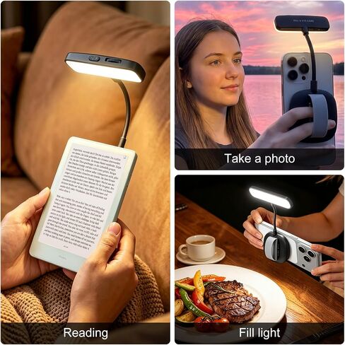 Magnetic Rechargeable Reading Light for Xteink x4 e-Book Reader | Portable Magnetic Reading Light with Hand Strap for E-reading, Compatible with Xteink E-book Reader, Smartphone, Laptop in Kuwait