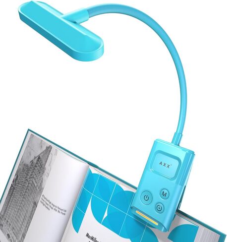 Clip on Book Light for Bed, Rechargeable Reading Lamp for Kids, 1000mAh Battery Operated, 30/60 Minutes Timer, Lighting Accessories for Travel Car at Night - Misty Blue, 2 Pack in Kuwait