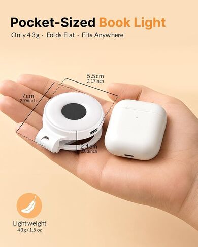 18 LED Rechargeable Clip On Book Light for Reading in Bed | Eye Caring 3 Color Temps, Silent Stepless Dimming, Auto-Off Timer, Memory, 80Hrs Runtime Compact Bedside Gift for Book Lovers in Saudi Arabia