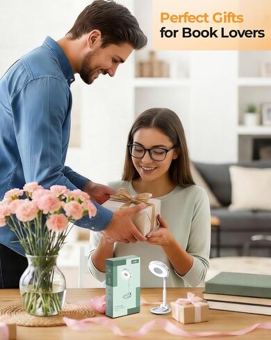 18 LED Rechargeable Clip On Book Light for Reading in Bed | Eye Caring 3 Color Temps, Silent Stepless Dimming, Auto-Off Timer, Memory, 80Hrs Runtime Compact Bedside Gift for Book Lovers in Saudi Arabia