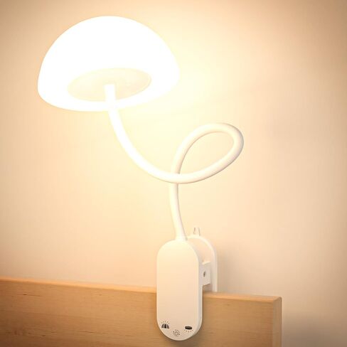 Rechargeable Clip On Lamp, Cordless Touch Control Desk Lamp with RGB Ambient Mode & 3000K–6000K Dimmable Book Reading Light, Portable Gooseneck Lamp Battery Operated Clamp On Table Bedside Headboard in Saudi Arabia