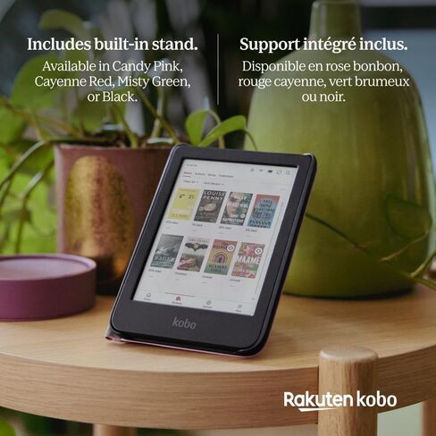 Kobo Clara Colour/BW SleepCover Case | Black | Sleep/Wake Technology | Built-in 2-Way Stand | Vegan Leather | Compatible with 6" Kobo Clara Colour/BW eReader | Sleep/Wake Technology, Built-in 2-Way Stand, Vegan Leather, For 6" Clara Colour/BW in Saudi Arabia