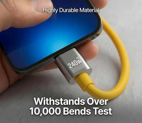 كابل عالمي 240 وات، USB C، USB A، Lightning، متوافق مع أجهزة الكمبيوتر المحمول، الهواتف، الكمبيوتر اللوحي، فرشاة الأسنان الكهربائية، Kindle، سماعات الرأس، أجهزة المطبخ، بنك الطاقة، التلفزيون، وسادة التدفئة، الكاميرا، الأداة، 3'5" in Kuwait